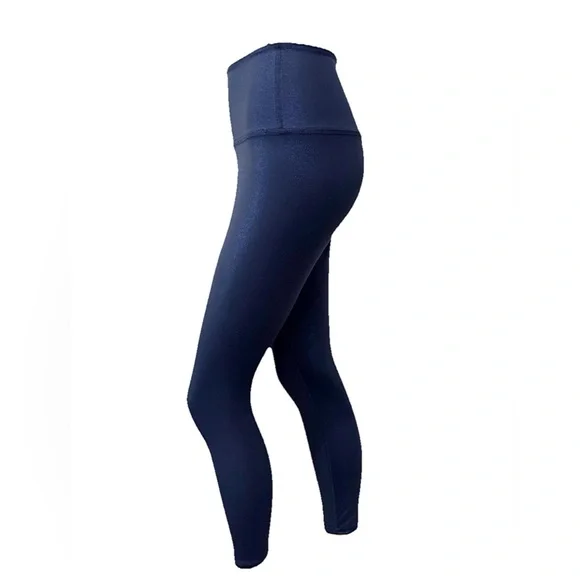 Beyond Yoga Twinkle High Waisted 7/8 Leggings Metallic Blue Size L